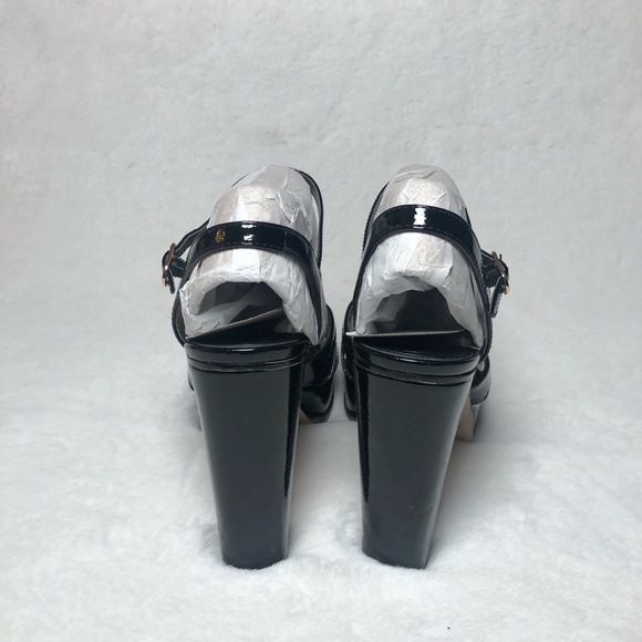 NWOT Jessica Simpson Giddings Glossy Black Platform Sandals,Size-8.5 - Picture 6 of 16